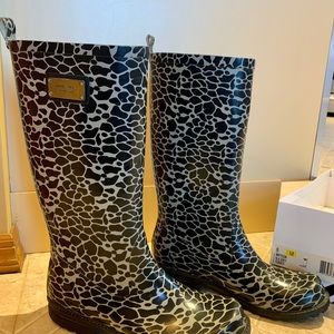 Women’s Nine West Cheetah Rubber Rain Boots (8)
